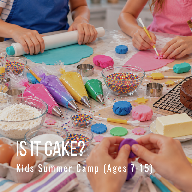 Children decorating cakes with fondant and sprinkles on a table.