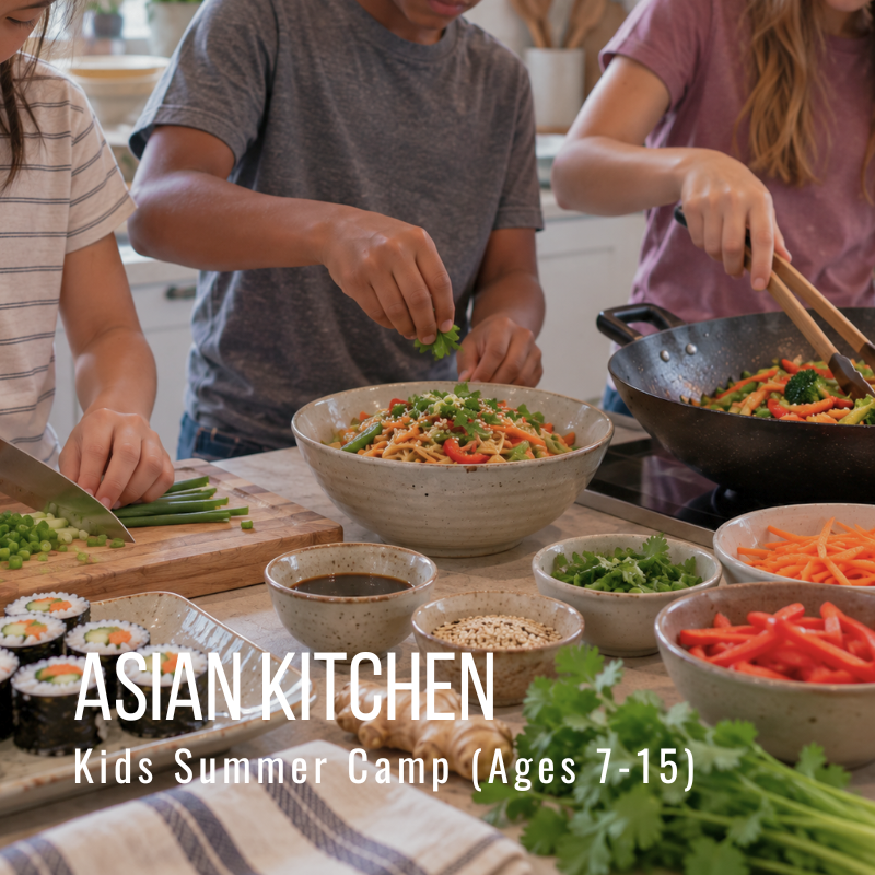 Children cooking and chopping vegetables in a kitchen setting.