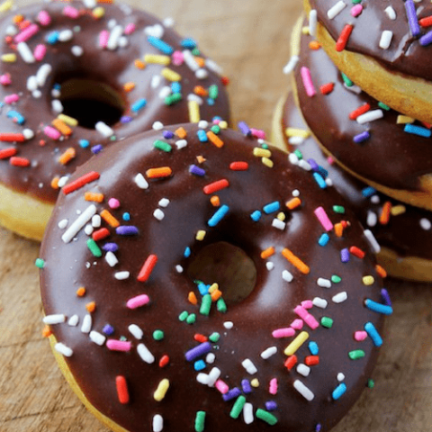 a chocolate covered donut