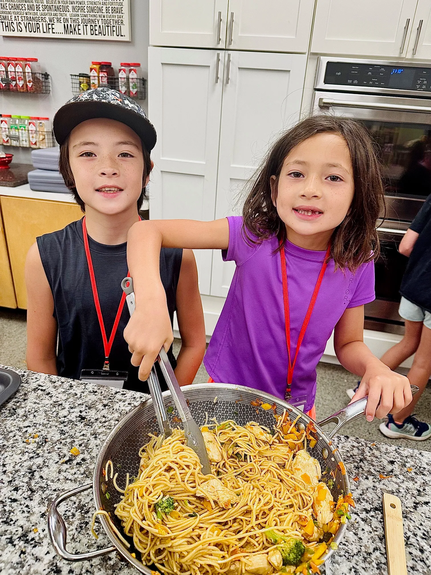 a person standing in front of a plate of food