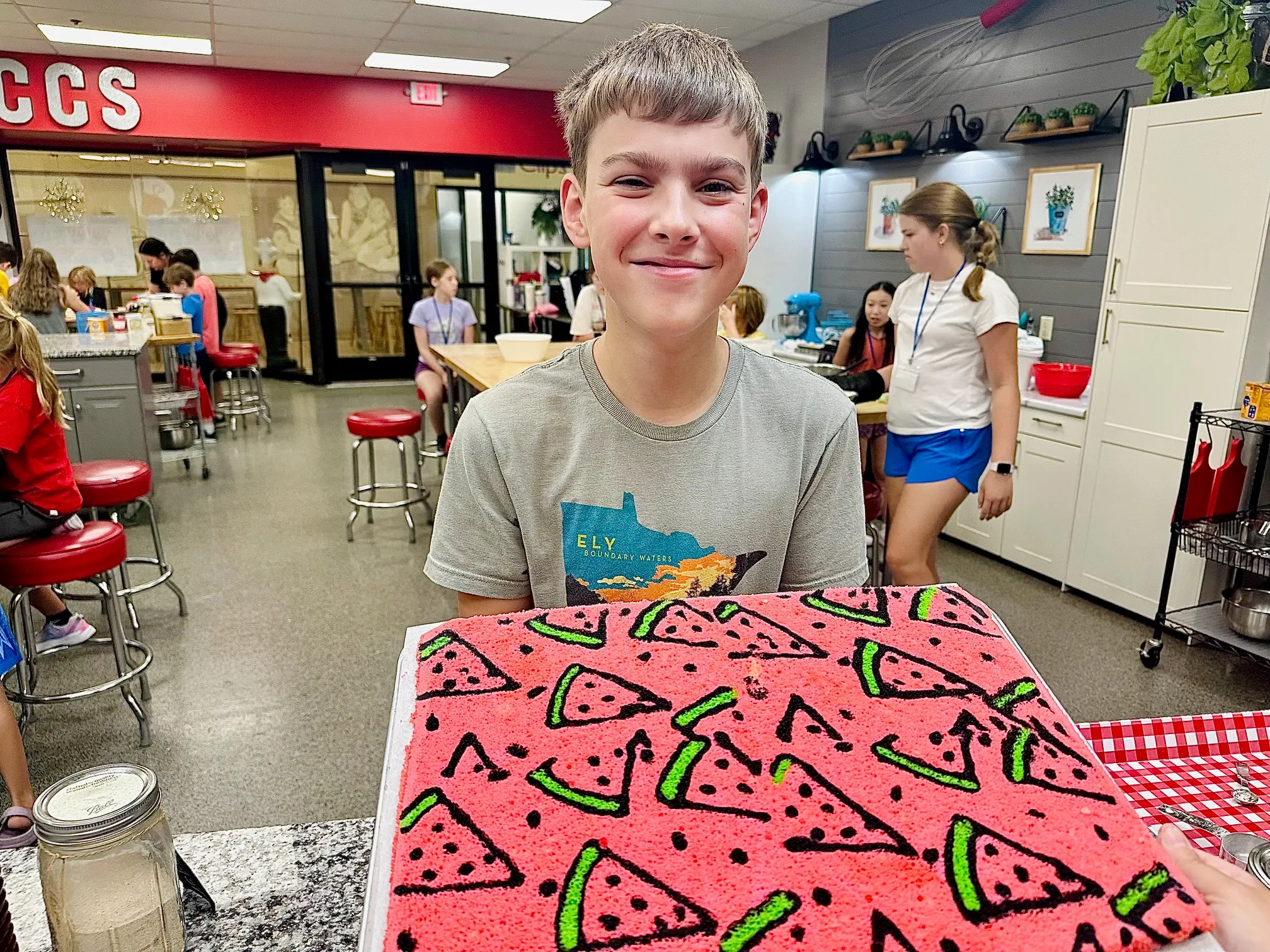 a person standing in front of a store