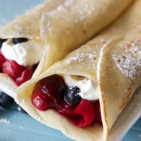 a close up of food on a plate