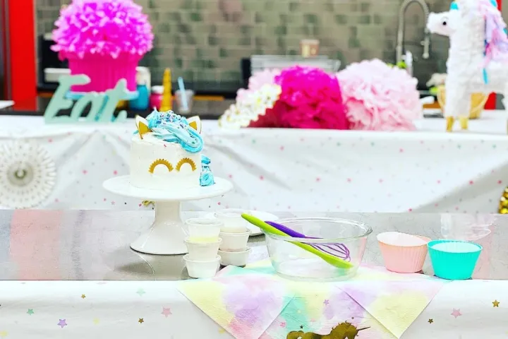a decorated cake on a table