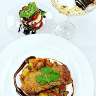 a plate of food on a table