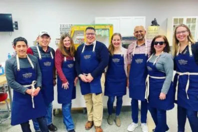 a group of people posing for a photo