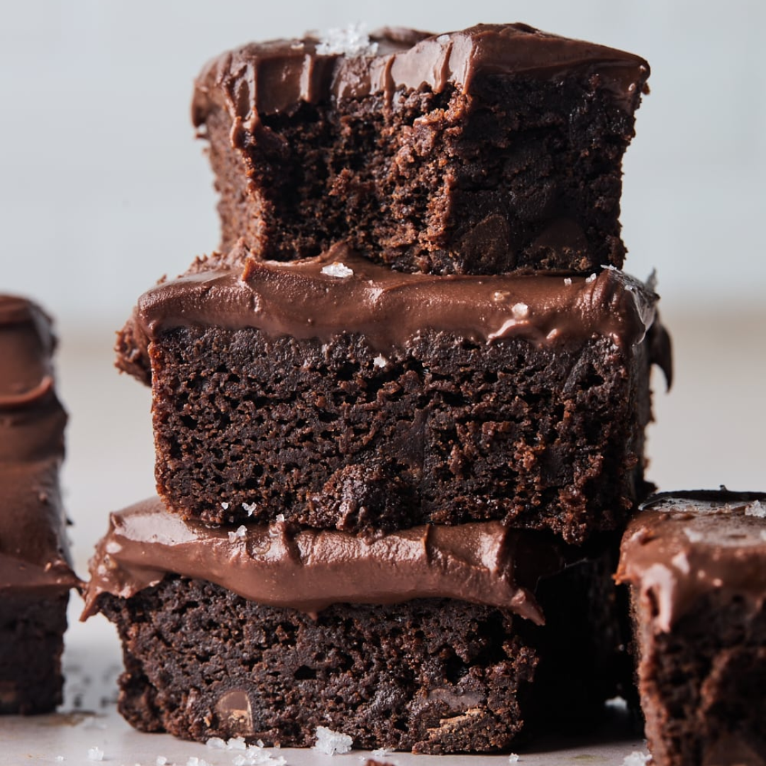 a close up of a piece of chocolate cake